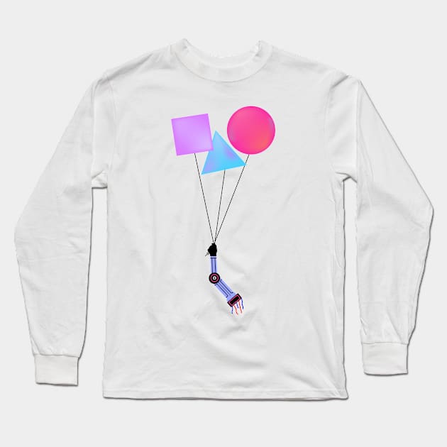 Surreal floating robot arm with shapes Long Sleeve T-Shirt by Dazedfuture